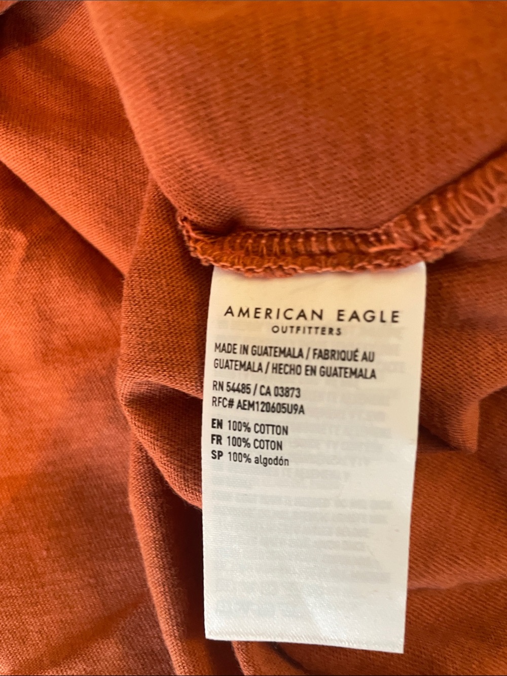 American Eagle Rust Orange Halloween Crewneck Tee - Picture 5 of 7